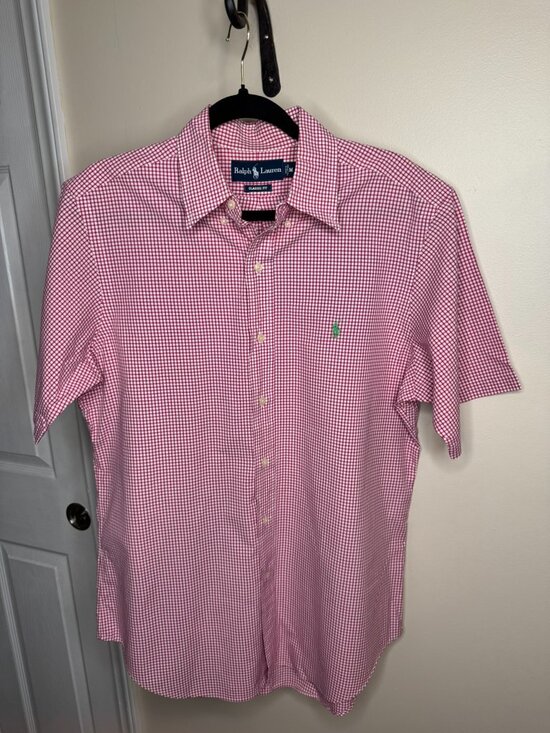 Ralph Lauren Other - Ralph Lauren Red/White Gingham Short Sleeve Button-Up Classic Fit Shirt Size M
